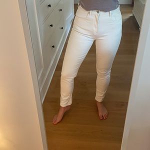 Everlane White High Rise Straight Jeans